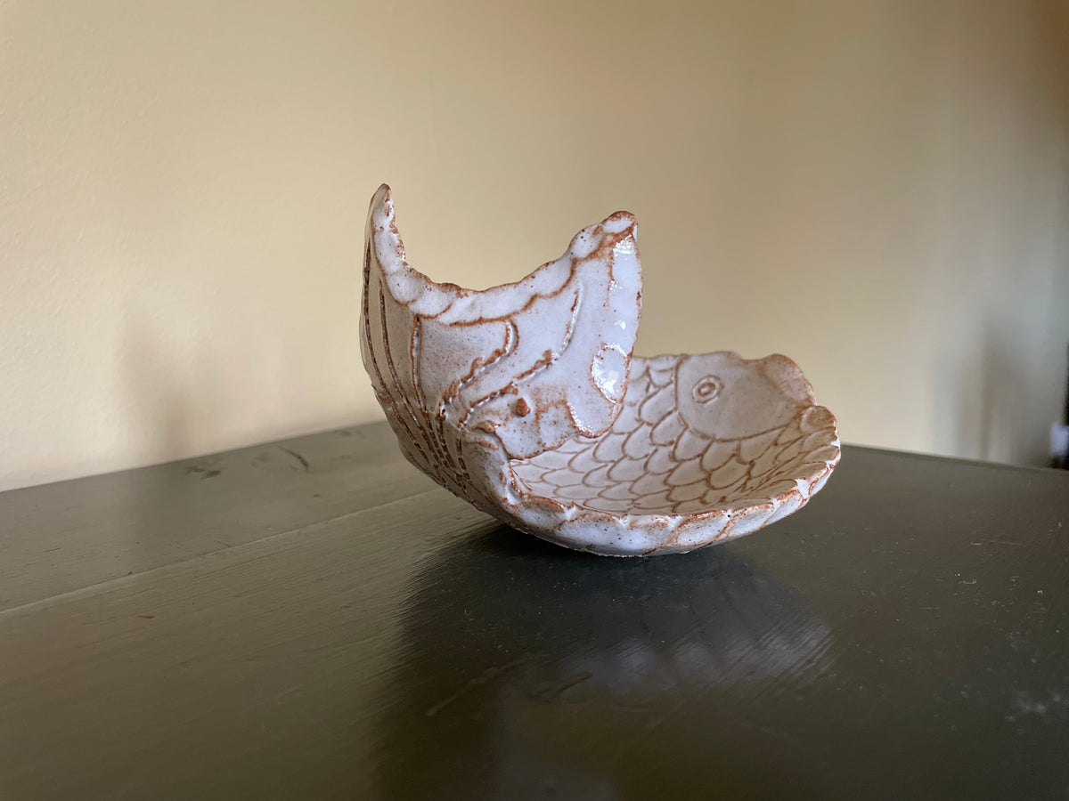 Handmade ceramic fish dish